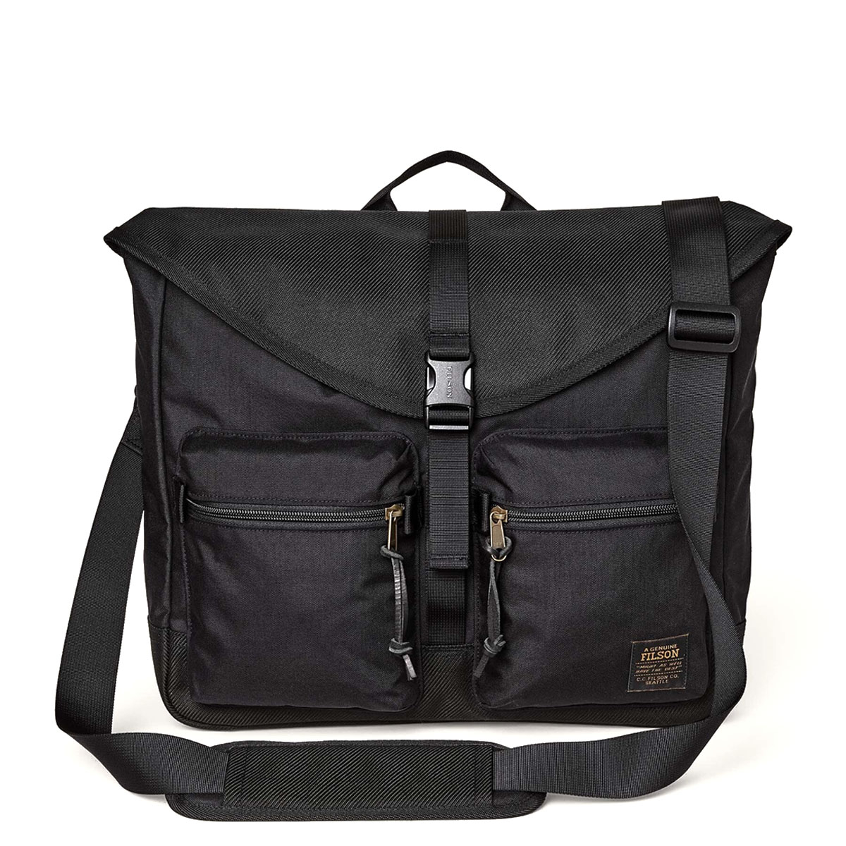 Filson Surveyor Messenger Bag Black, Full-featured and made from tough Cordura® nylon