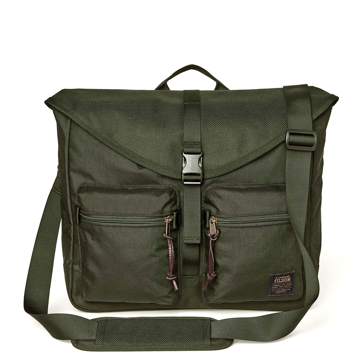 Filson Surveyor Messenger Bag Service Green, Full-featured and made from tough Cordura® nylon