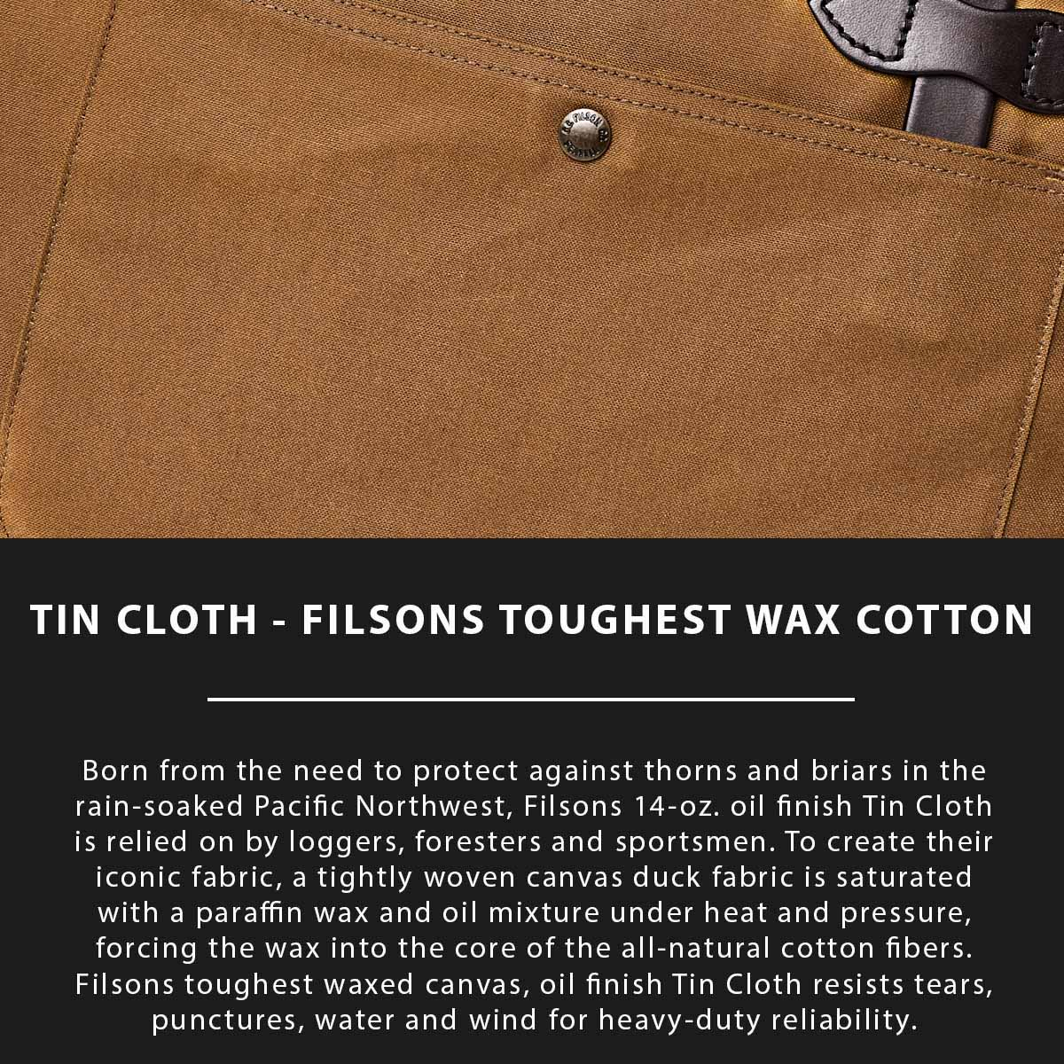 Filson Tin Cloth Compact Briefcase Dark Tan, Tin Cloth Explaned