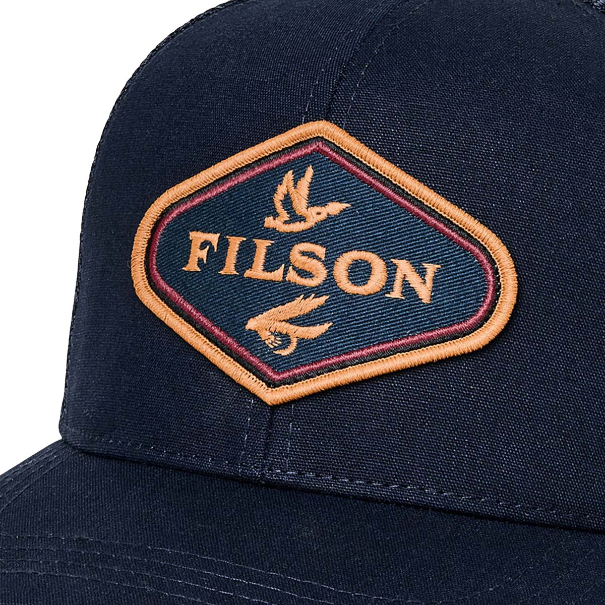 Filson Logger Mesh Cap Navy/Fowl Fly, logo