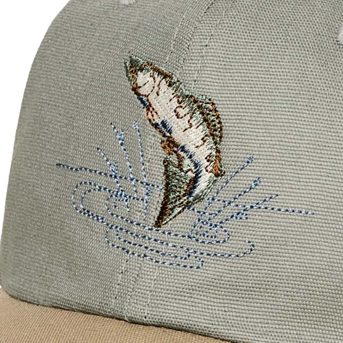 Filson Low-Profile Logger Cap Mist/Leaping Fish, Embroidered graphics on front Filson Low-Profile Logger Cap Mist/Leaping Fish, Embroidered graphics on front