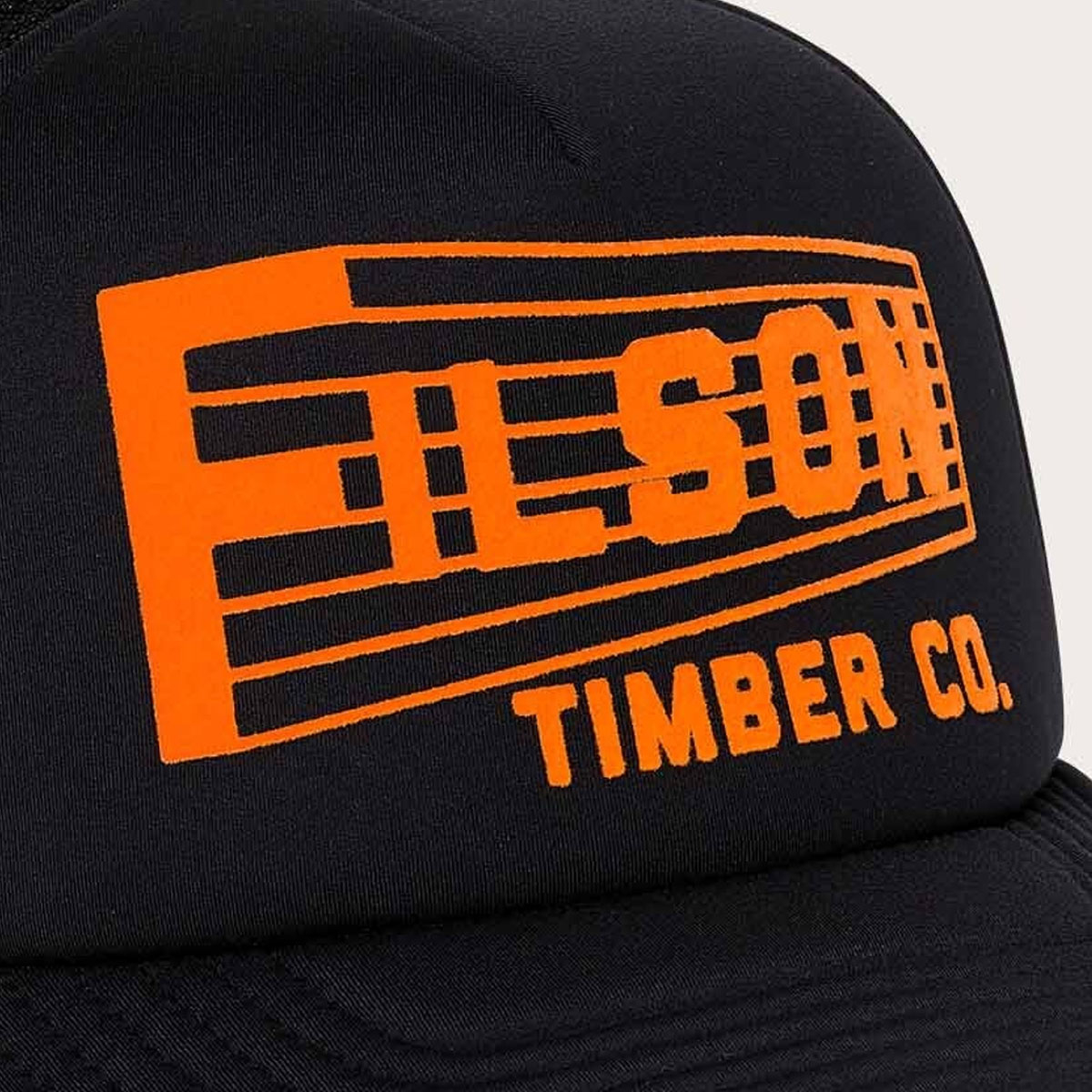 Filson Mesh Harvester Cap Black/Timber Co., durable cap with breathable sun protection