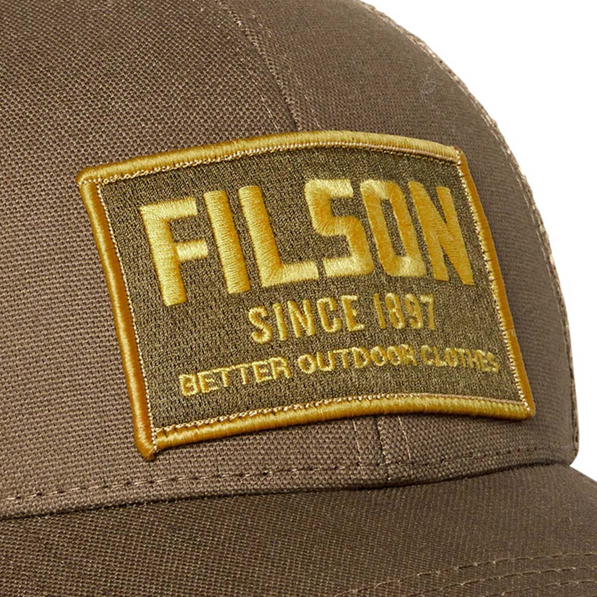 Filson Mesh Snap-Back Logger Cap 20204528-Tobacco/Base Camp, durable cap with breathable sun protection