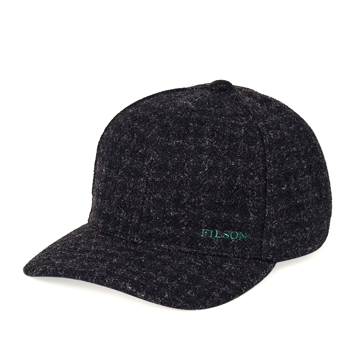 Filson Wool Logger Cap Black Marl Heather Check, Filson's warmest logger cap, made with weather-resistant Mackinaw Wool
