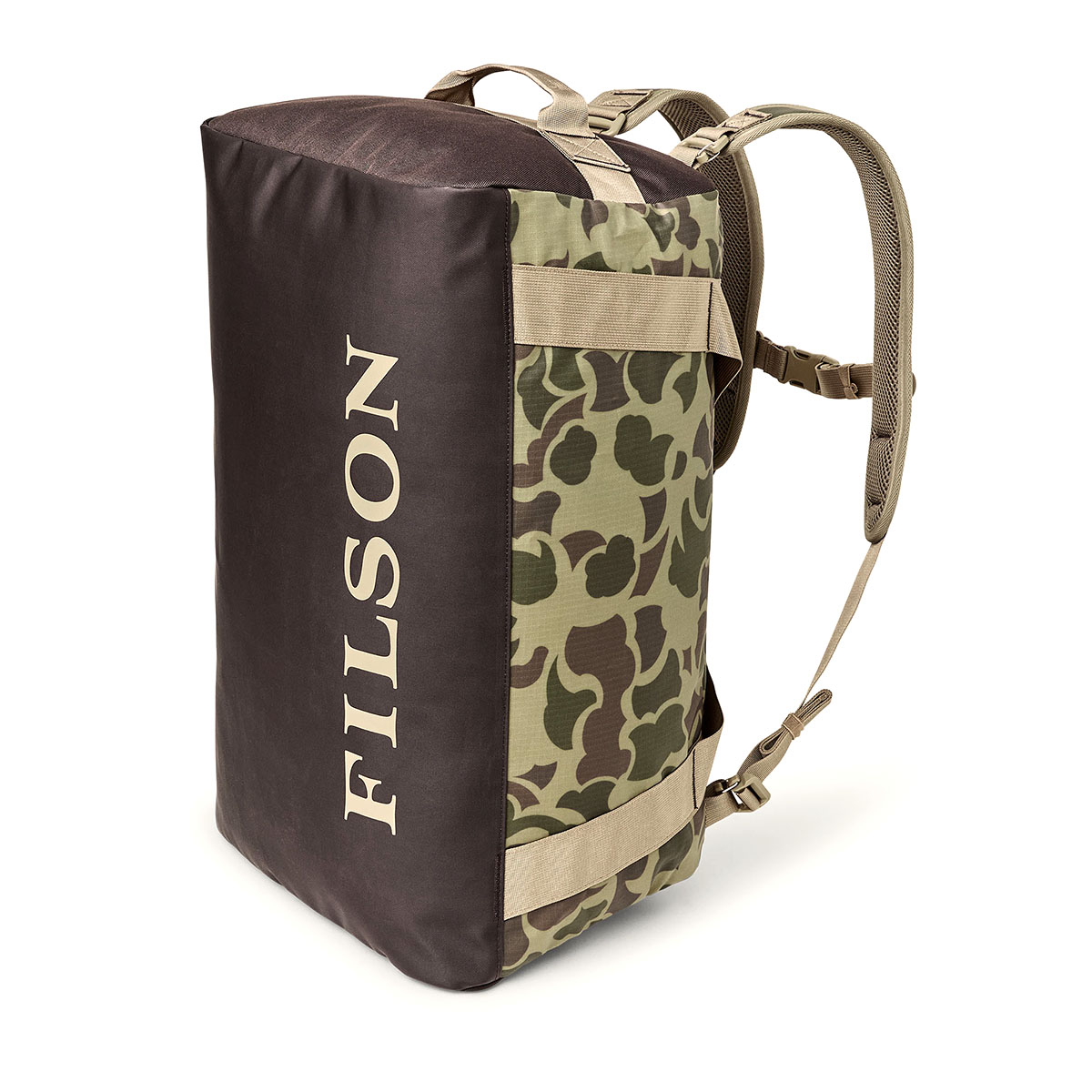 Filson All-Weather 50L-Duffle Tundra/Shrub Camo, Water-Resistant 50L Duffle for Every Adventure