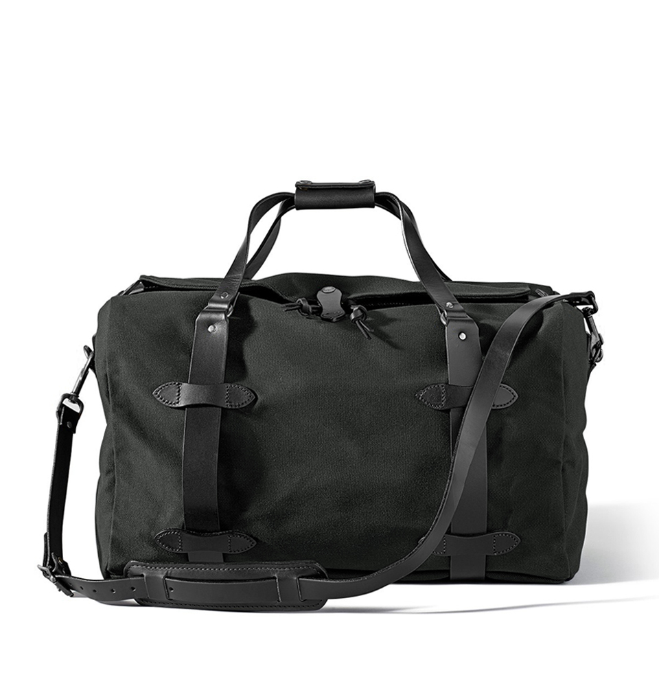 Filson Rugged Twill Duffle Bag Medium Faded Black, perfect for a weekend away or a small business-trip