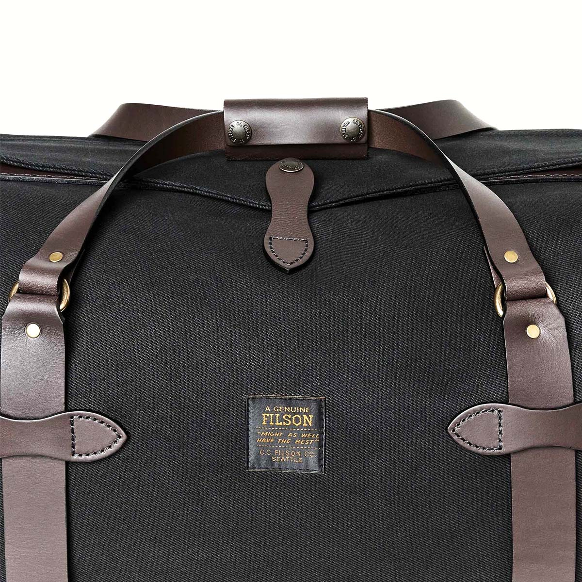 Filson Rugged Twill Duffle Bag Medium Black, perfect for a weekend away or a small business-trip