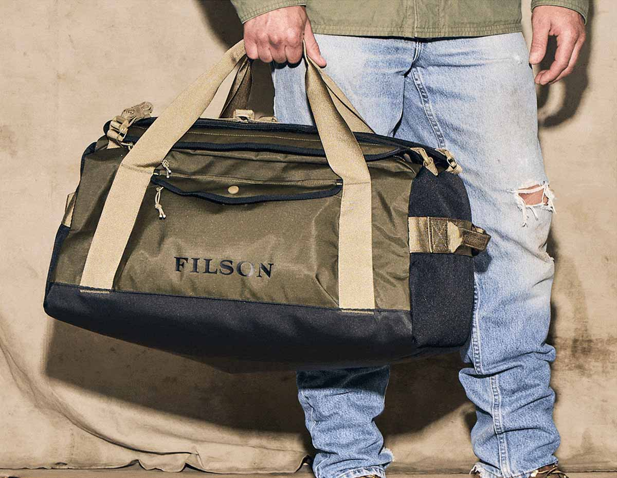 Filson Scout 50L-Duffle Slate/Canteen/Covert, Water-Resistant 50L Duffle for Every Adventure