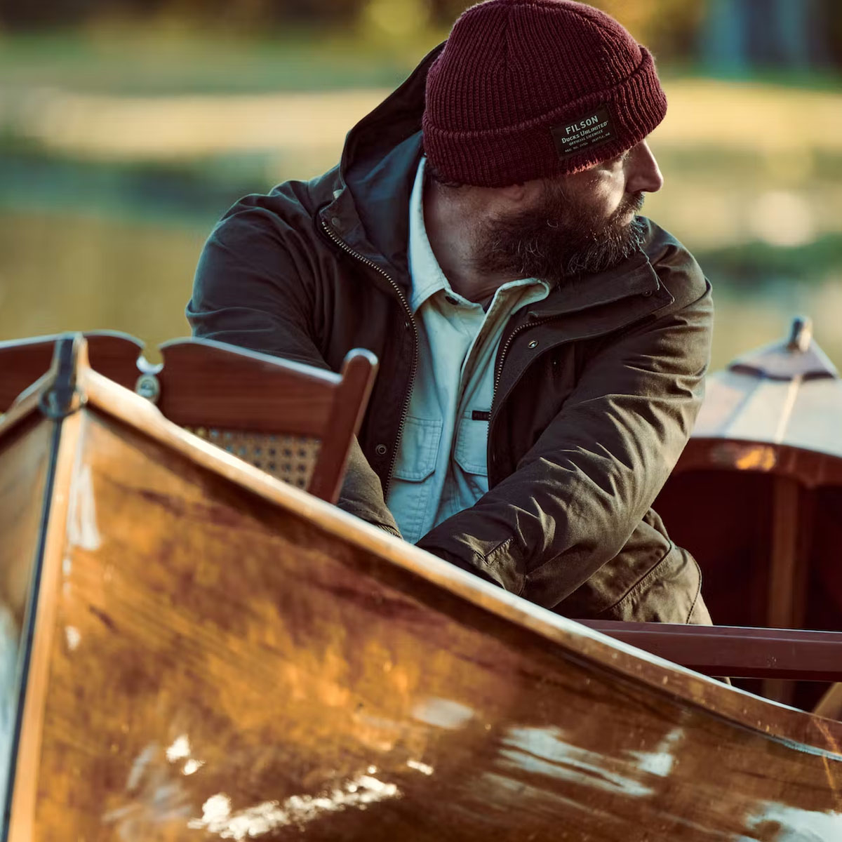 Filson All Season Rain Coat Root, a waxed favorite for versatile, all-season comfort