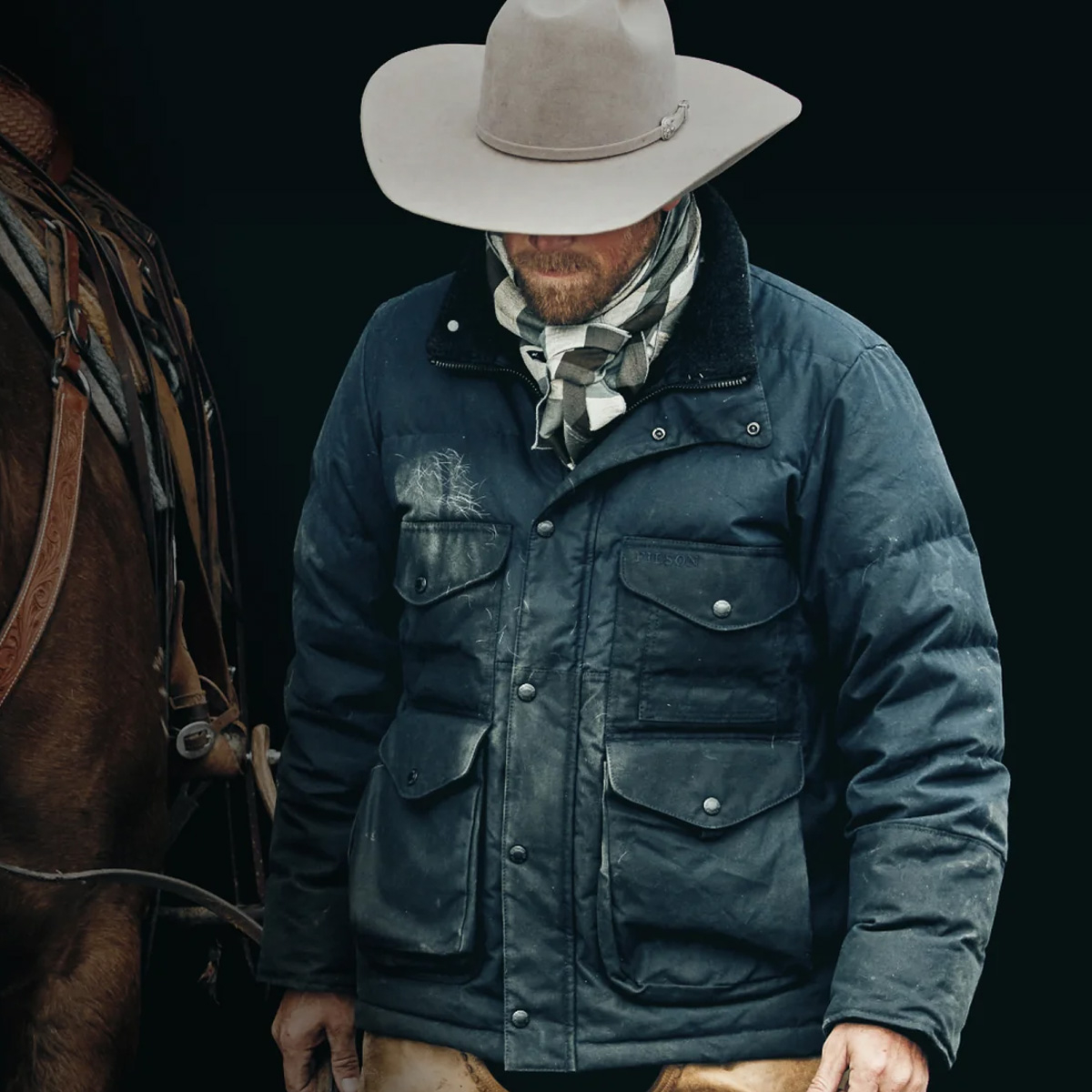 Filson Down Cruiser Jacket Harbor Blue, exceptionally warm and abrasion resistance