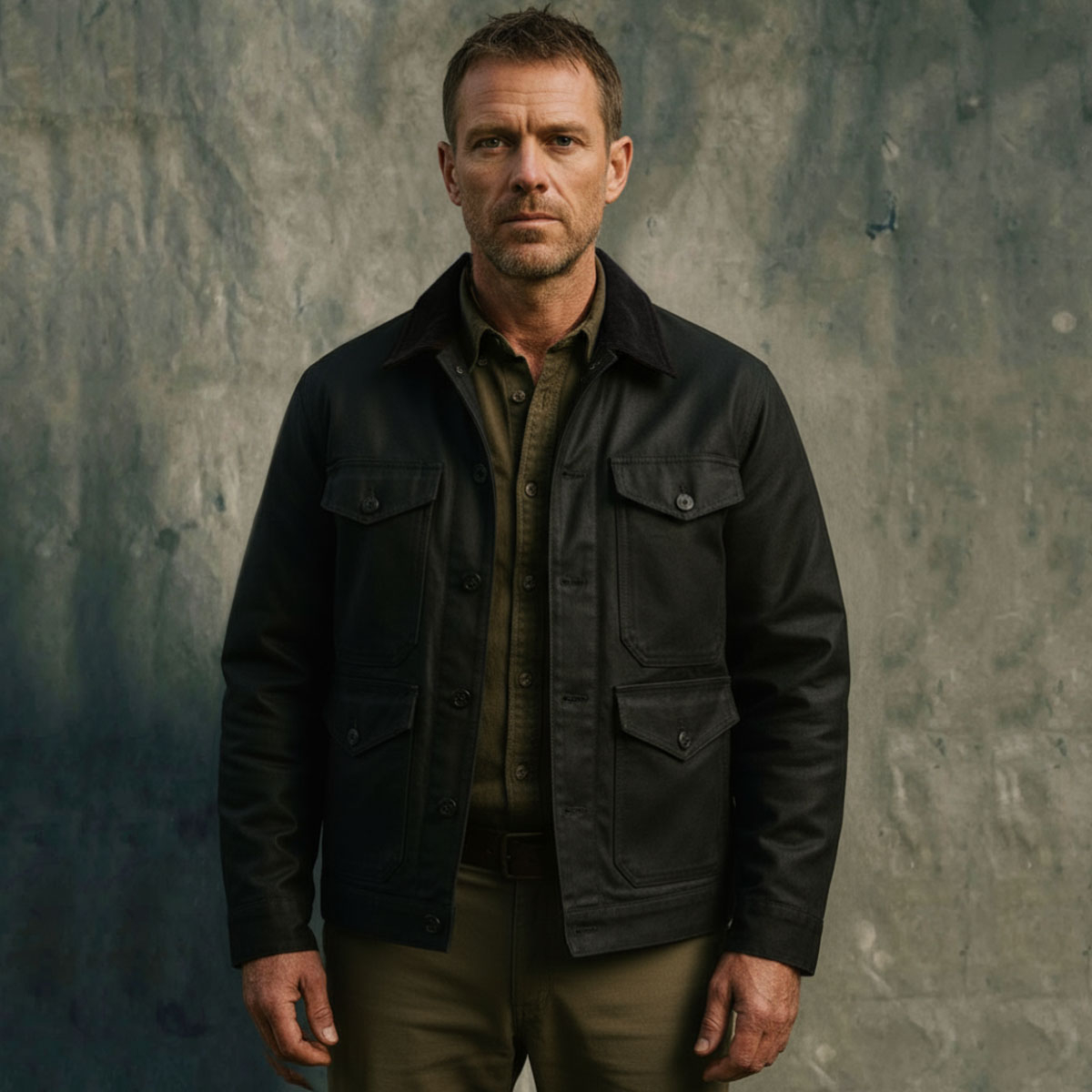 Filson Journeyman Jacket Black wearing front