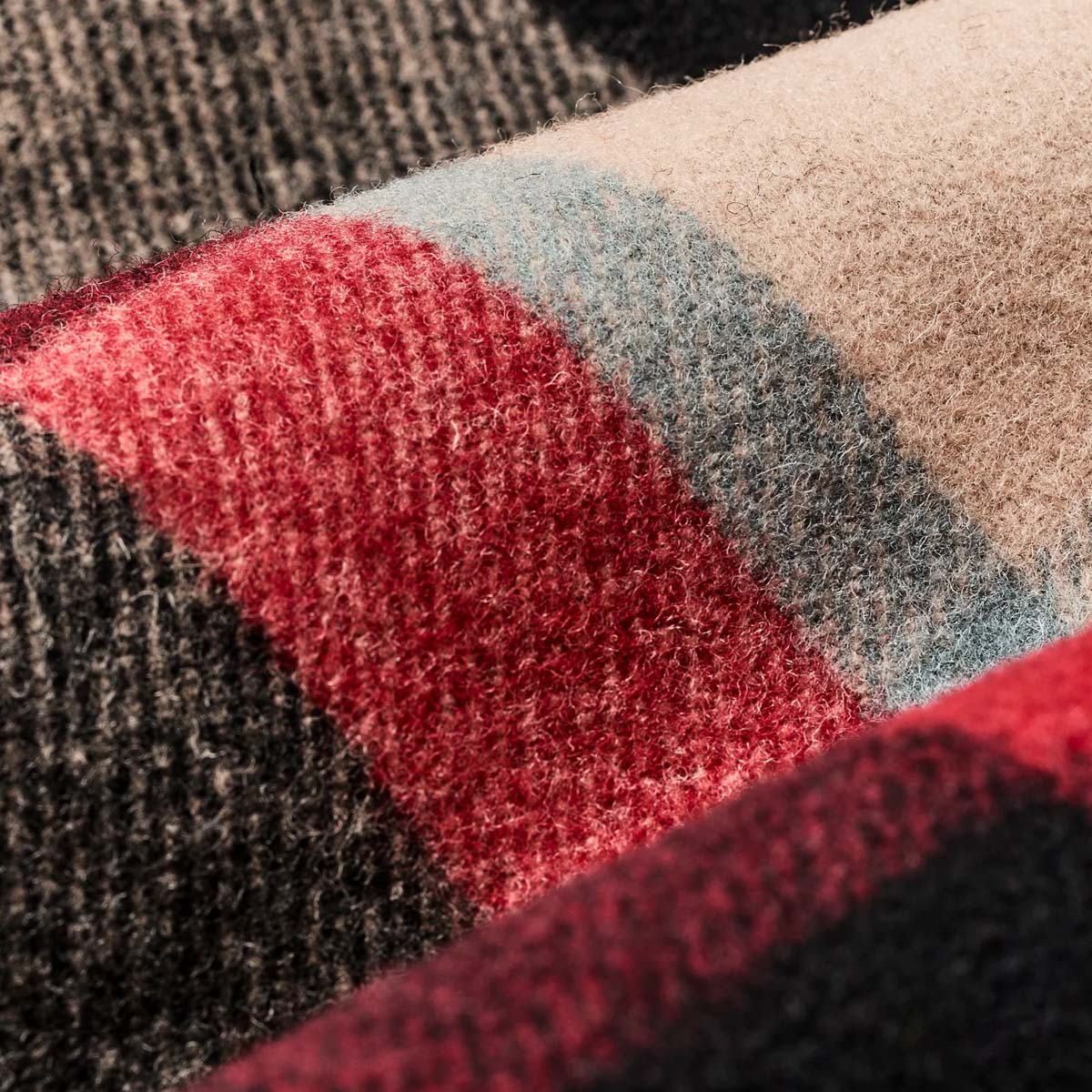 Filson Lined Mackinaw Wool Packer Coat Red/Cream/Blue Plaid, Made of 100% virgin Mackinaw Wool for comfort, natural water-repellency and insulating warmth in any weather conditions.