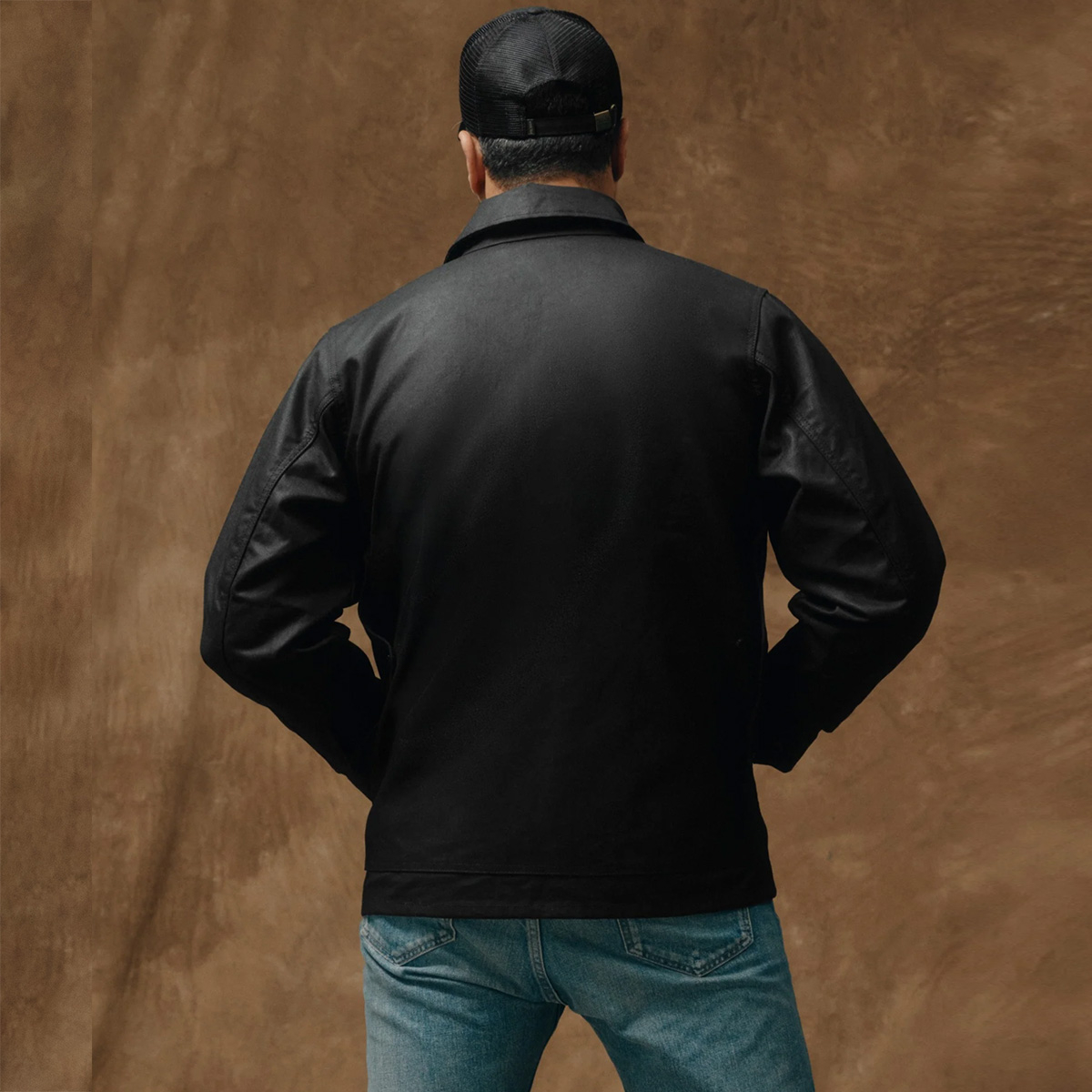 Filson Lined Tin Cloth Cruiser Jacket Black, Rugged, weather-resistant jacket for hunting, work or field