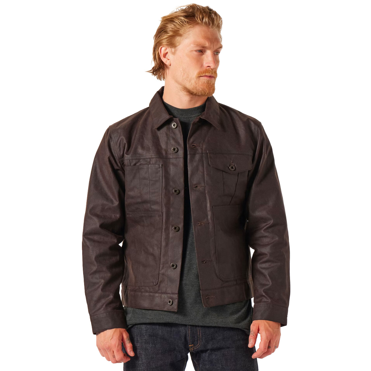 Filson Tin Cloth Short Lined Cruiser Jacket Dark Brown, very strong, very tough jacket