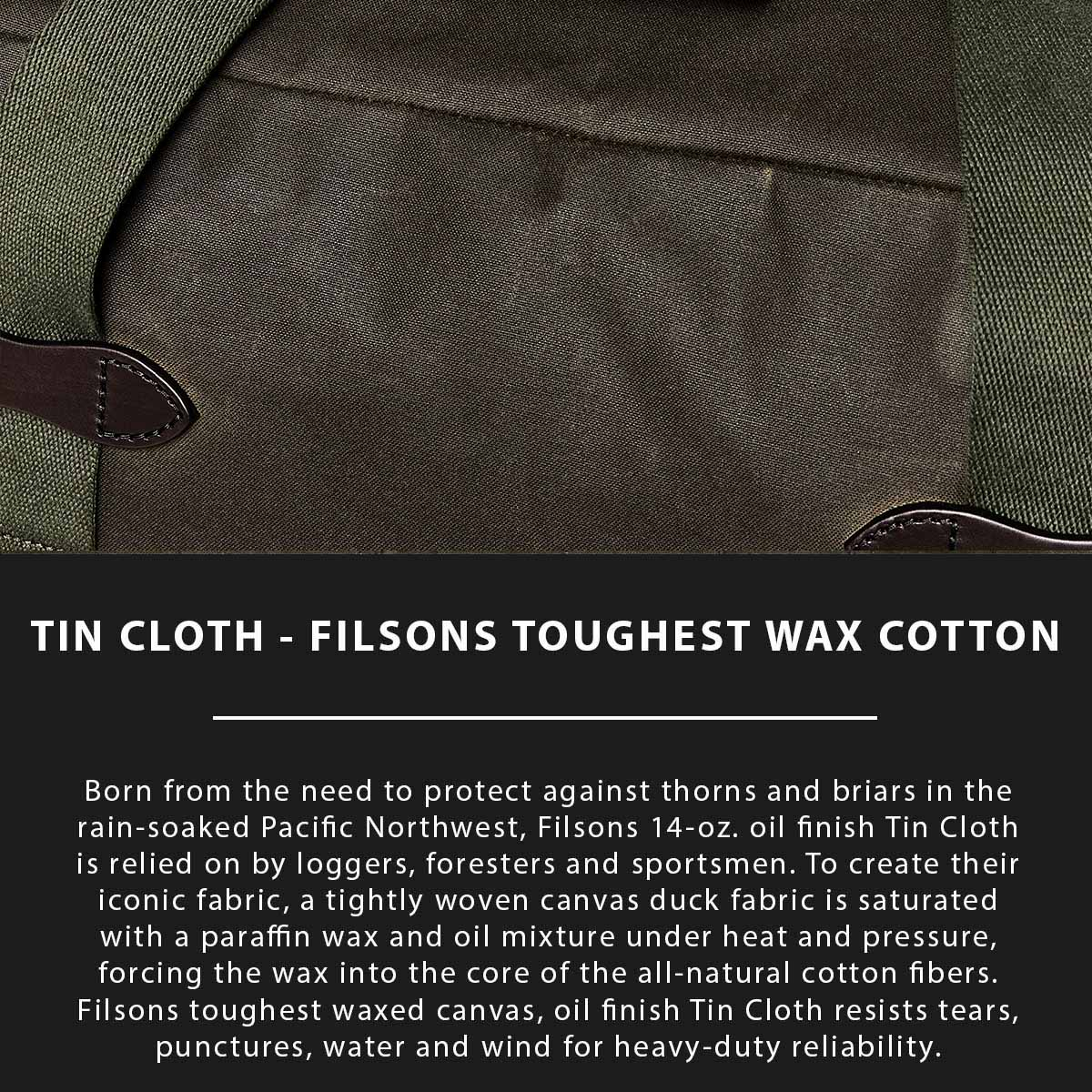Filson Tin Cloth Medium Duffle Bag Otter Green, Tin Cloth Explaned