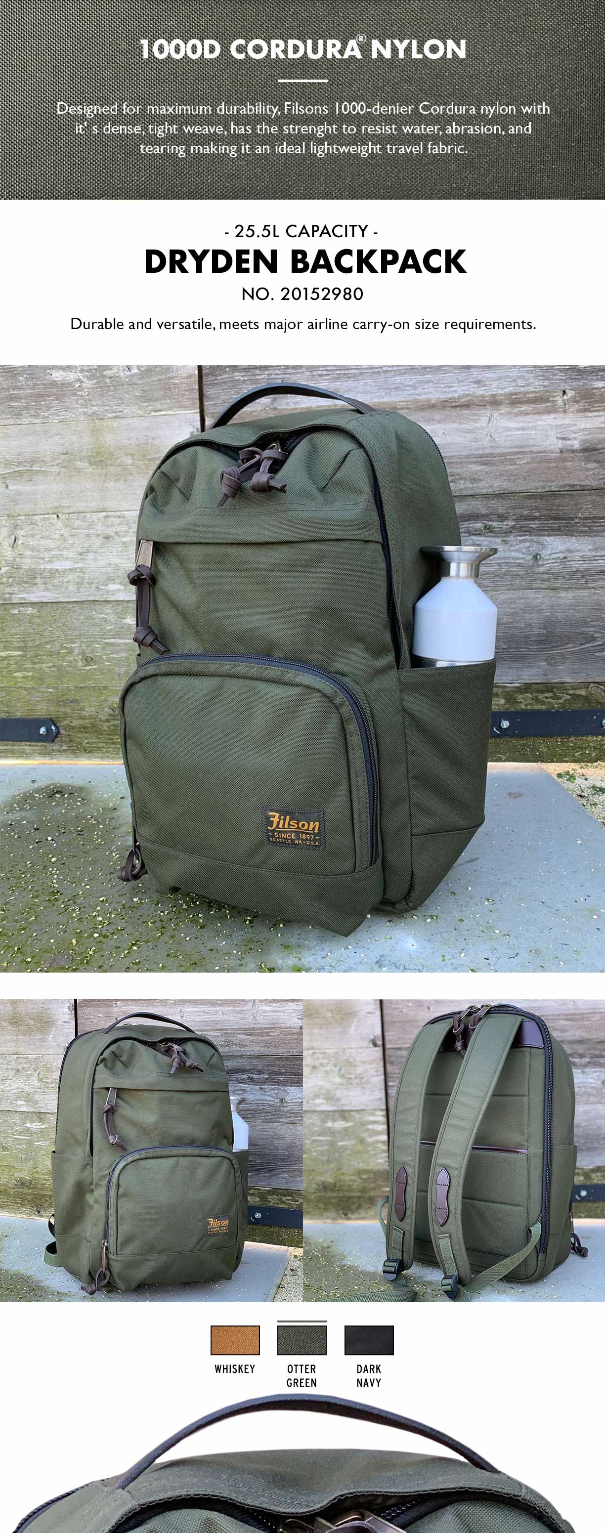 Filson Dryden Backpack Otter Green Product-information