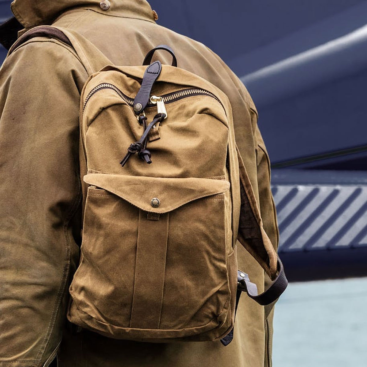 Filson Journeyman Backpack 20231638 Tan, waterproof backpack that will last through decades of use, in any climate