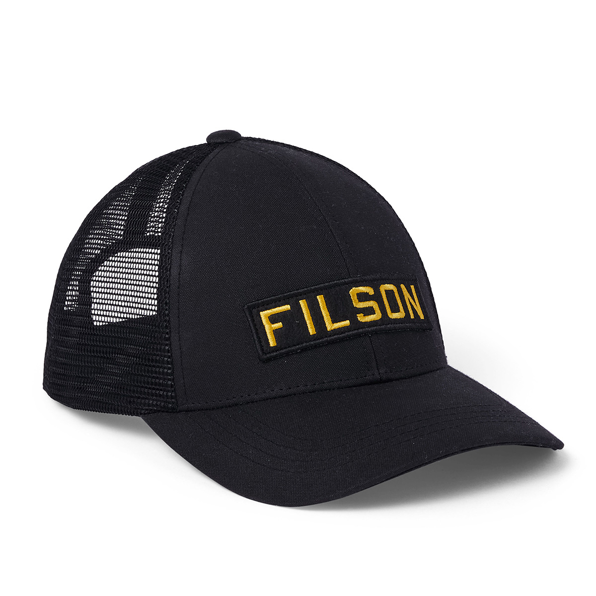 Filson Mesh Snap-Back Logger Cap 20189203 Black, durable cap with breathable sun protection