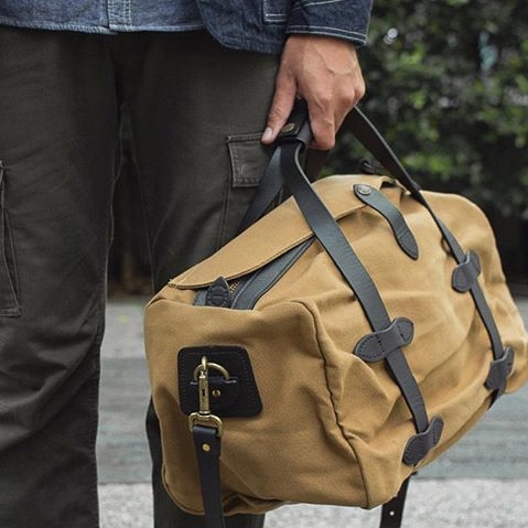 tan travel bag