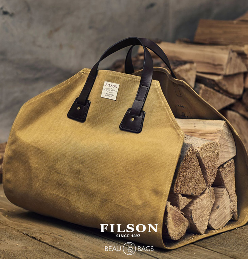 Filson Log Carrier Tan, Rugged, wear-resistant, water-repellent log carrier