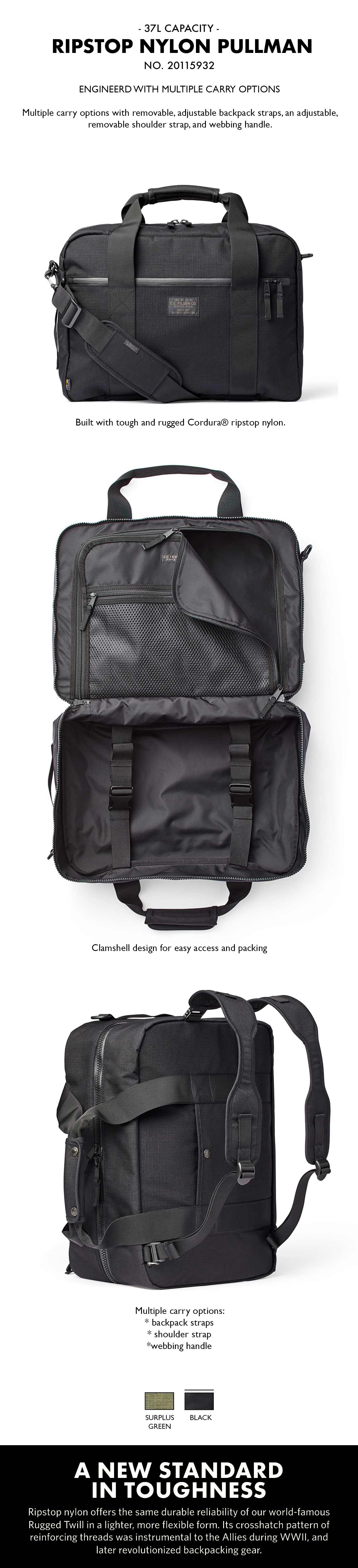 Ripstop Nylon Pullman 20115932-Black Product-information