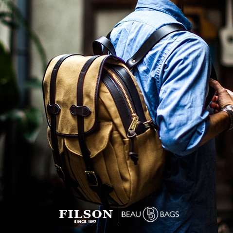 Filson Rugged Twill Rucksack Tan, classic rucksack with style and 