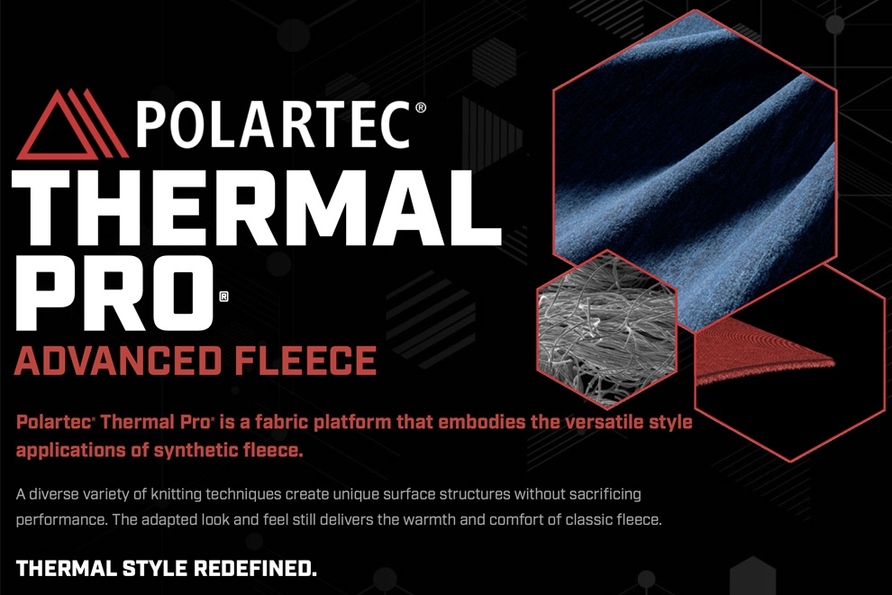 Polartec Thermal Pro, lightweight and quick-drying