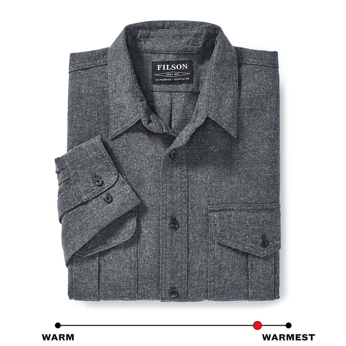 Filson Alaskan Guide Shirt Dark Heather Gray, provides unfailing comfort and durability, season after season