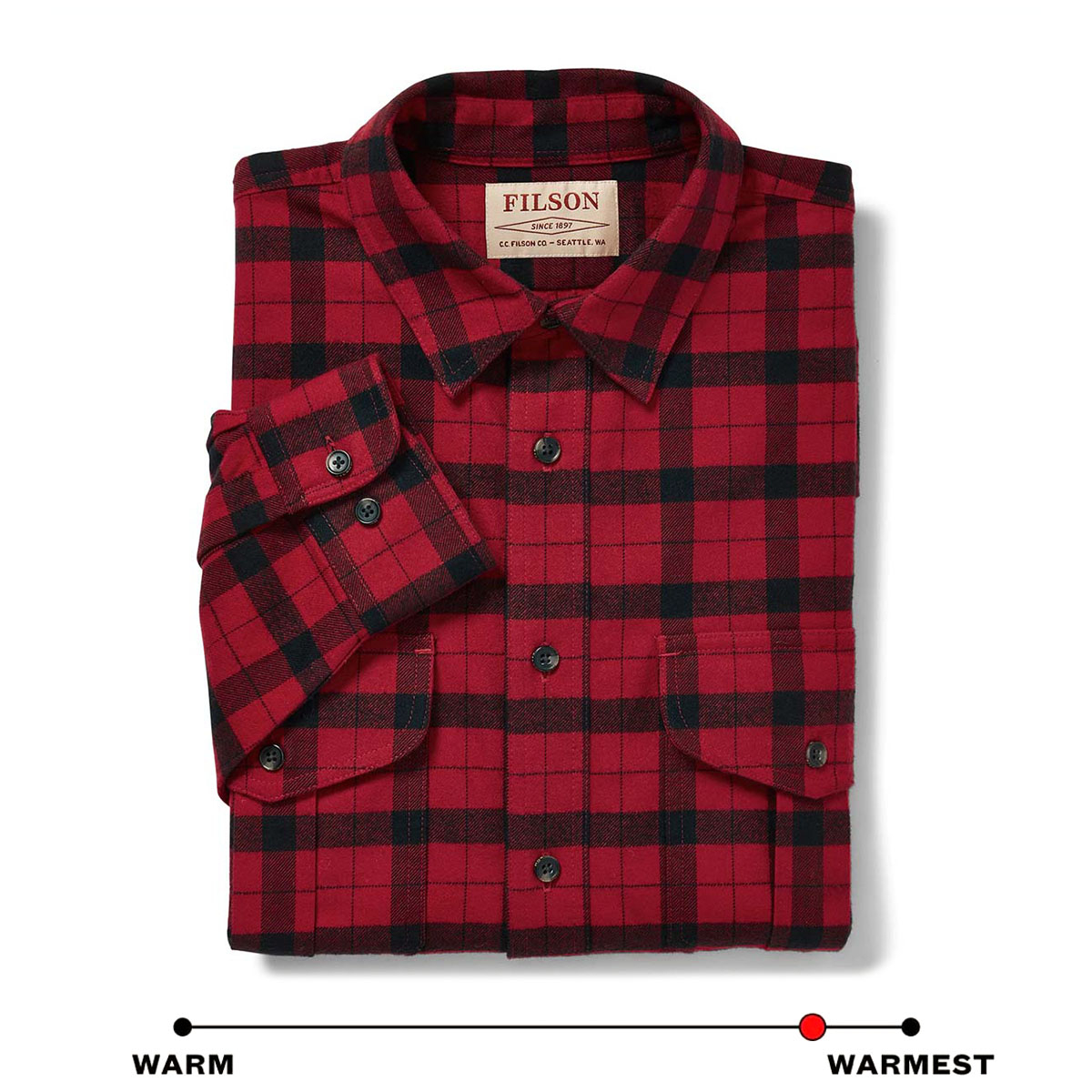 Filson Alaskan Guide Shirt Red Black, provides unfailing comfort and durability, season after season