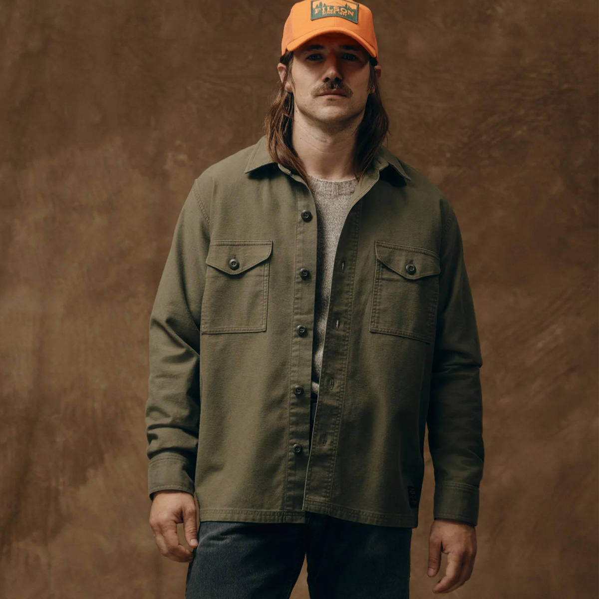 Filson Clarkston Jac-Shirt Surplus Green, Relaxed fit allows room for midweight layers underneath. We recommend sizing down