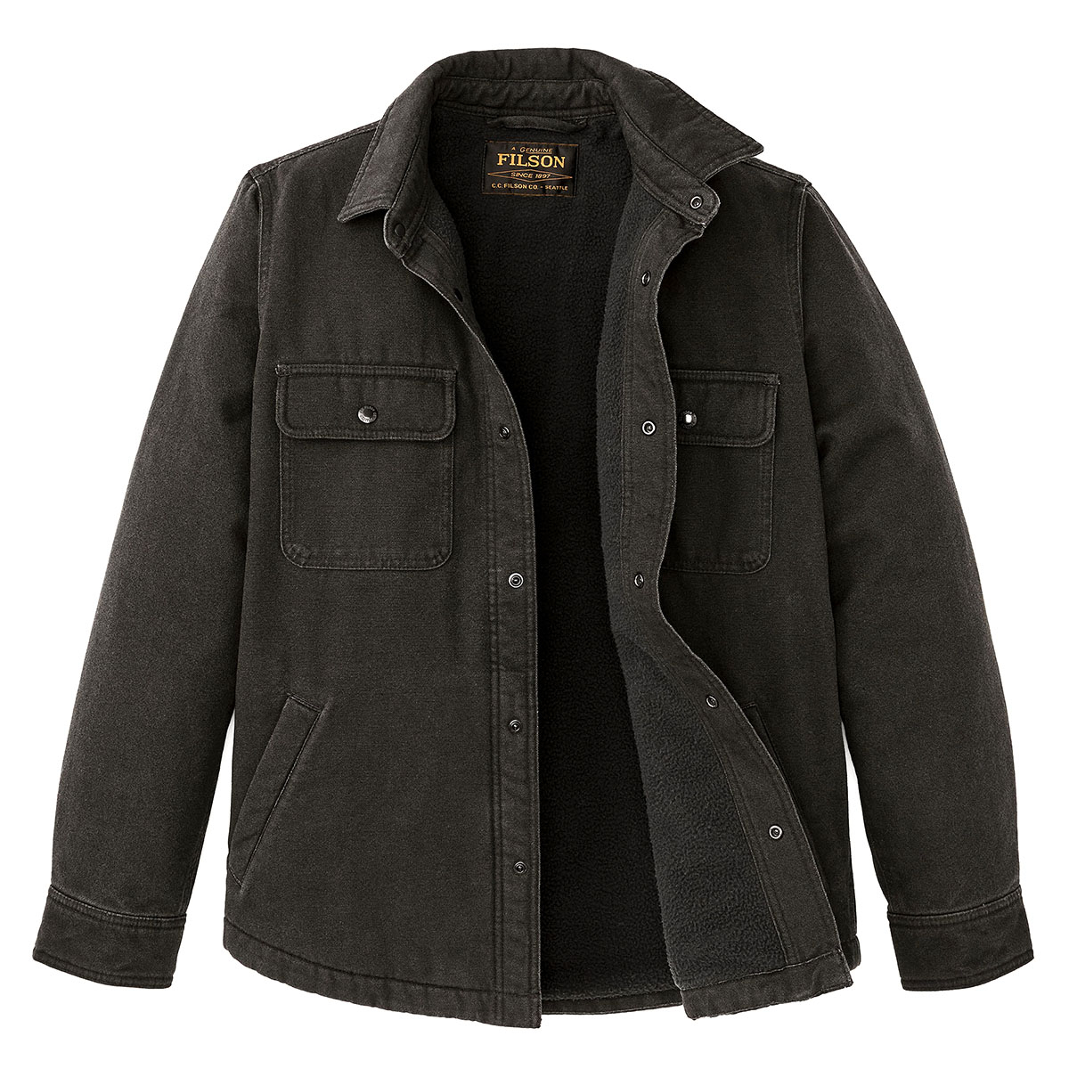 Filson Fleece Lined Jac-Shirt Peat, Serves as a light jacket or heavy shirt