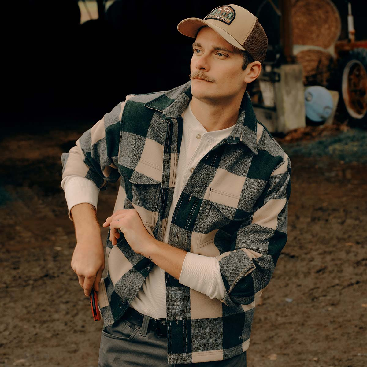 Filson Wool Jac-Shirt Pine/Beige Check, Versatile Warmth: The Filson Jac-Shirt