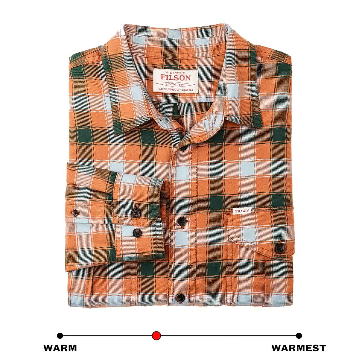 Filson Lightweight Alaskan Guide Shirt Clay/Blue/Multi, warm-warmest