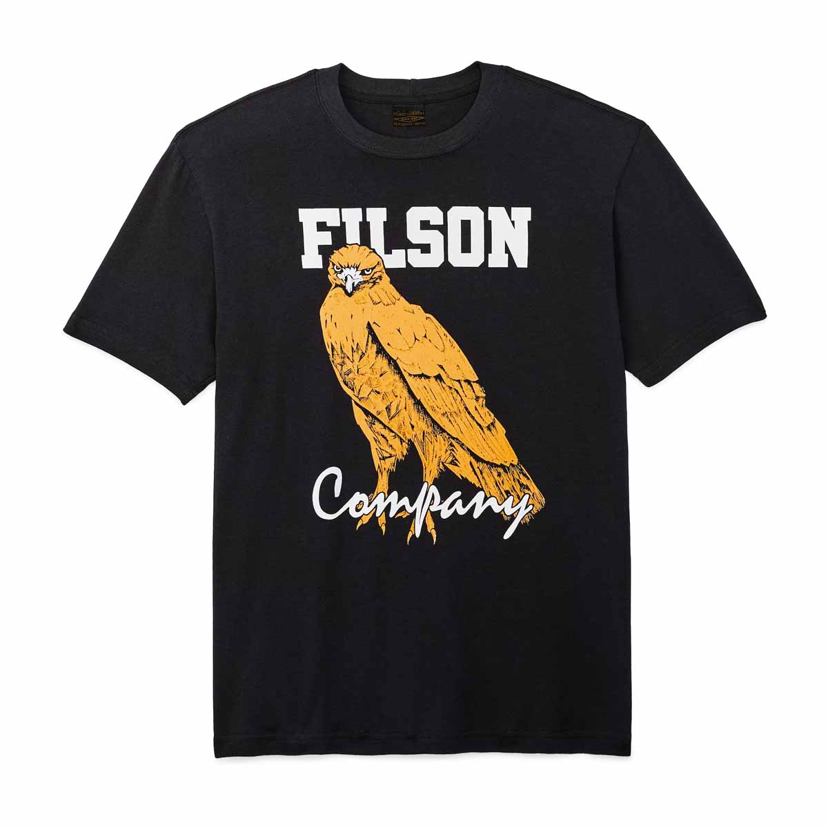 Filson Pioneer Graphic T-Shirt Black/Bird of Grey, a heavy-duty shirt with a dry-hand feel that maintains its structure for season after season of wear