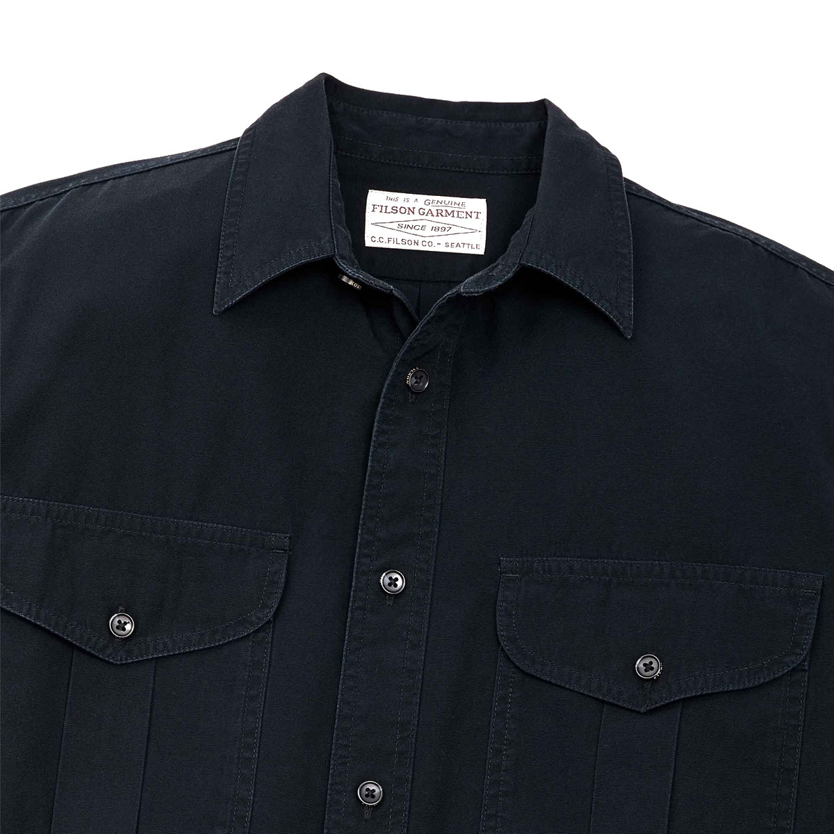 Filson Safari Cloth Guide Shirt Anthracite, hard-wearing, tightly woven shirt for work or field
