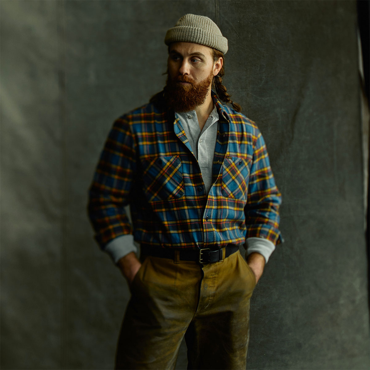 Filson The Rangeland Flannel Shirt Blue/Yellow/Multi Plaid, a new midweight shirt in an ultrasoft cotton flannel