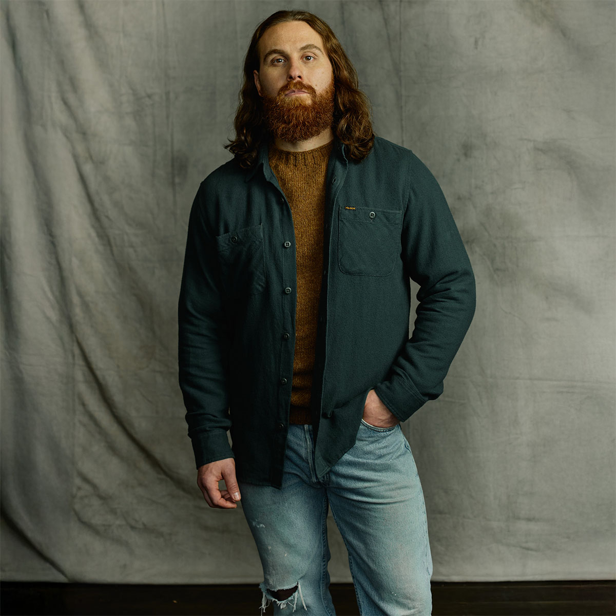 Filson The Rangeland Flannel Shirt Forest Green, a new midweight shirt in an ultrasoft cotton flannel