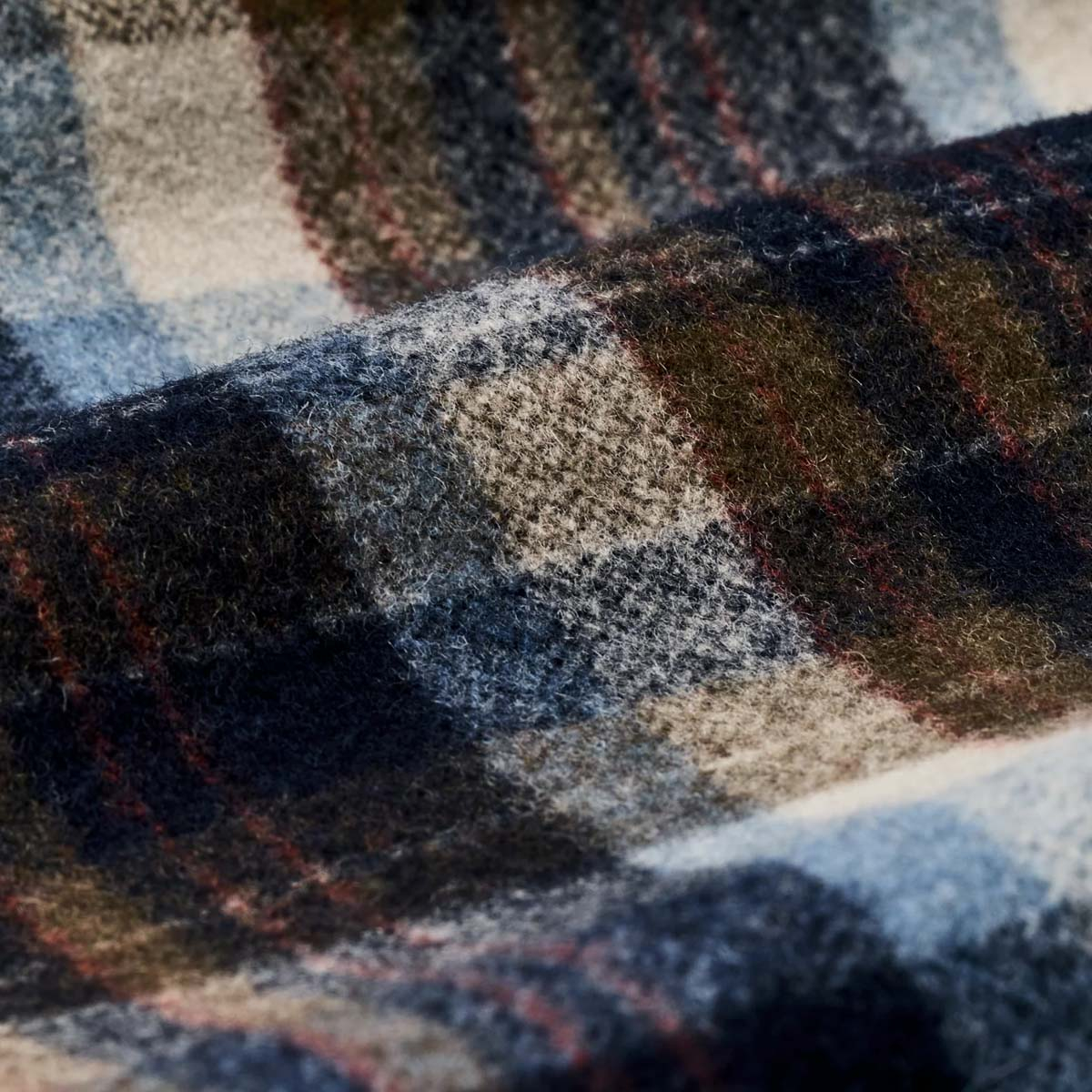 Filson Wool Jac-Shirt Brown/Light Blue Multi Plaid, made with 18-oz. 100% wool