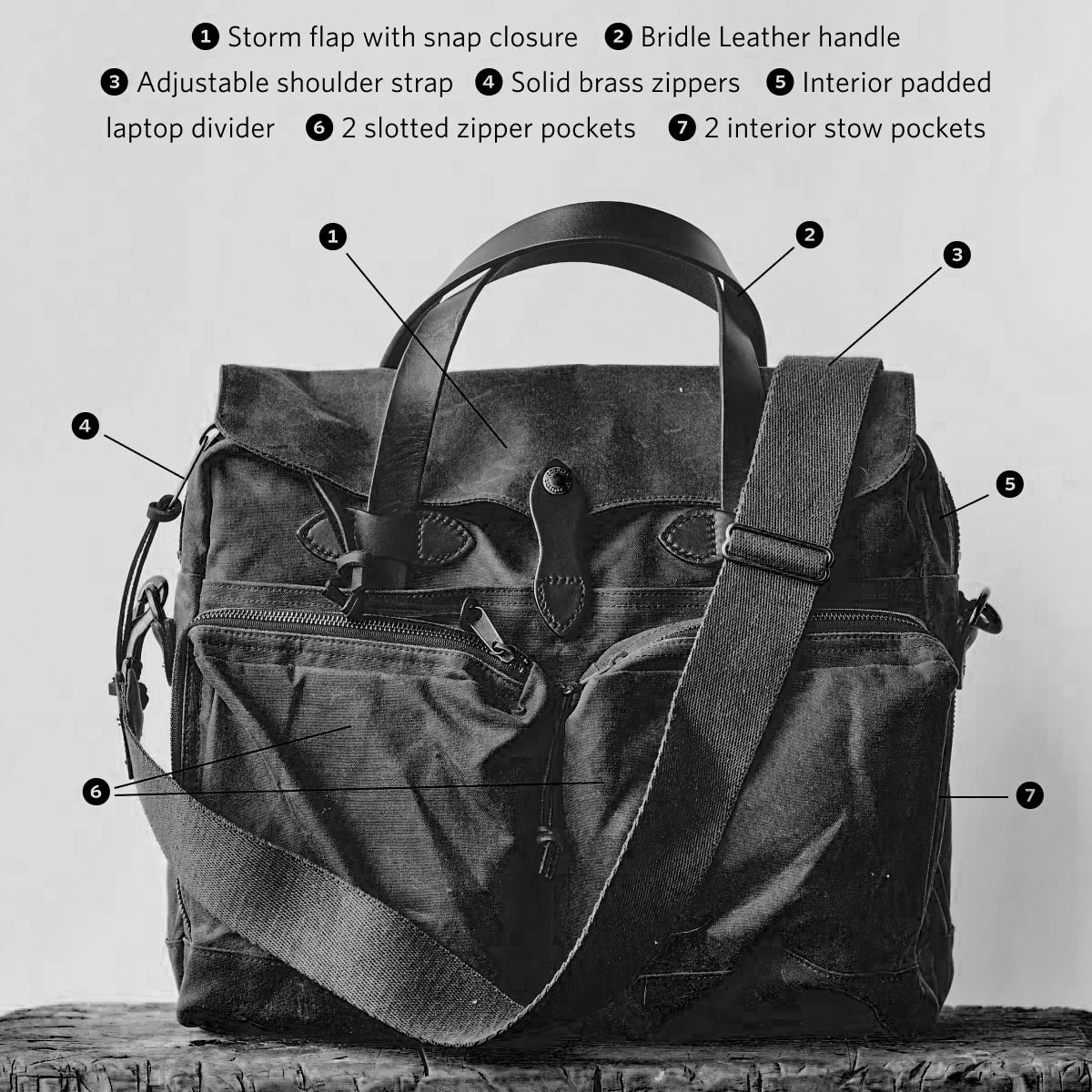 Filson 24-Hour Tin Cloth Briefcase Cinder