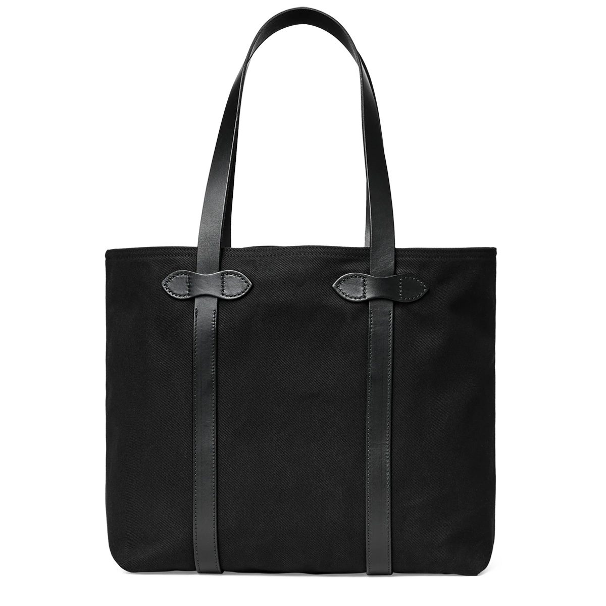 Filson Rugged Twill Large Open Tote Bag Black, a classic-looking shopper designed for easy access while shopping
