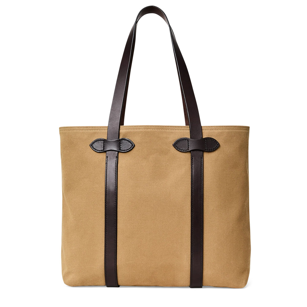 Filson Rugged Twill Large Open Tote Bag Tan, a classic-looking shopper designed for easy access while shopping