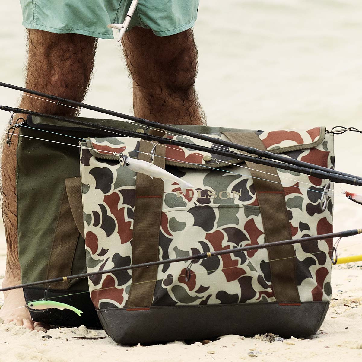 Filson Scout Tote Bag Shrub Camo/Canteen/Covert, versatile Tote Bag made to keep gear dry through the harshest weather