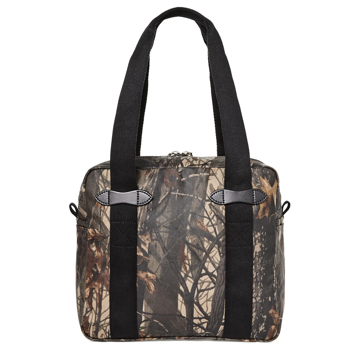 Filson Tin Cloth Tote Bag With Zipper Realtree Hardwoods Camo, a classic-looking shopper designed for easy carrying of belongings