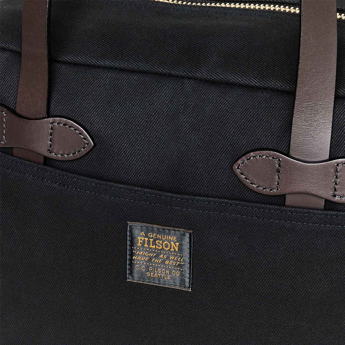 Filson Rugged Twill Tote Bag With Zipper Black, lifestyle