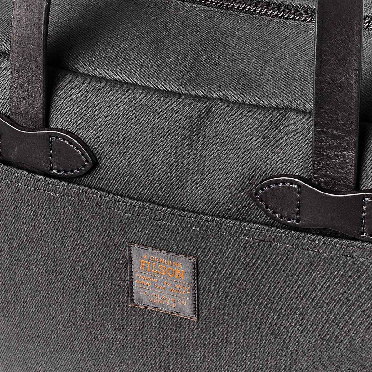 Filson Tote Bag with Zipper Faded Black, classic-looking shopper with ...