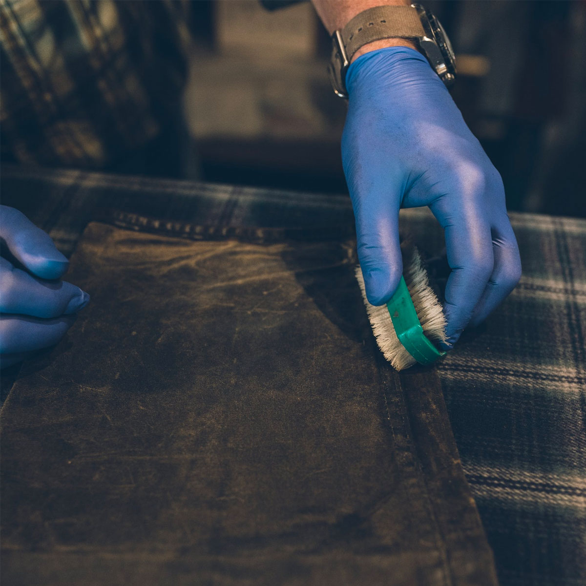 HOW TO REWAX A WAXED CANVAS JACKET, 1. CLEAN ALL DIRT AND DEBRIS FROM GARMENT