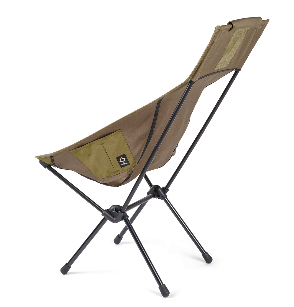 Helinox Tactical Sunset Chair Coyote Tan, portable, lightweight chair with a higher back and longer legs