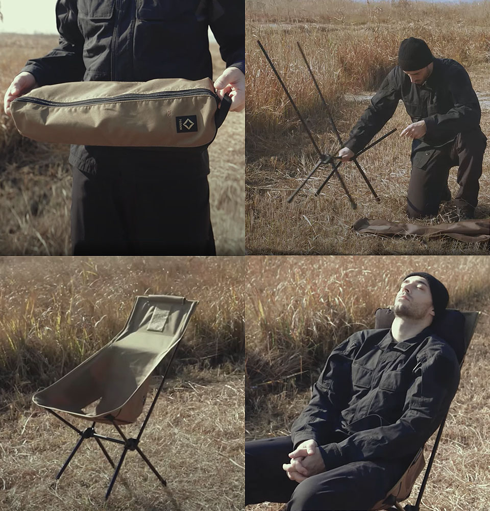 Helinox Tactical Sunset Chair Black, portable, lightweight chair with a higher back and longer legs