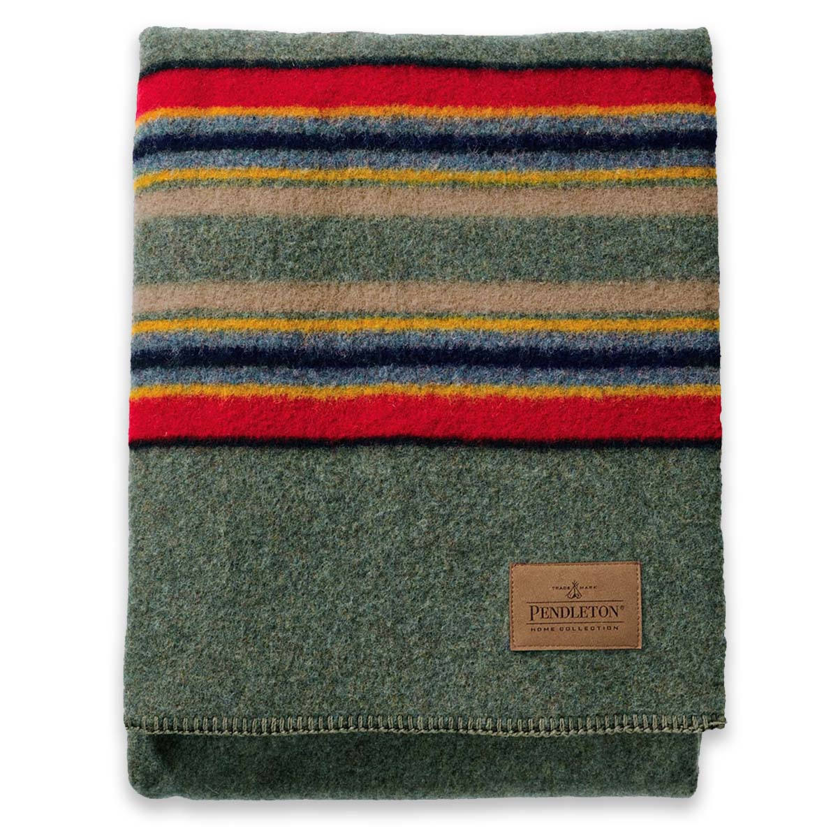 Pendleton Yakima Camp Blanket Throw Green Heather, perfectly sized for the sofa, chair or foot of the bed