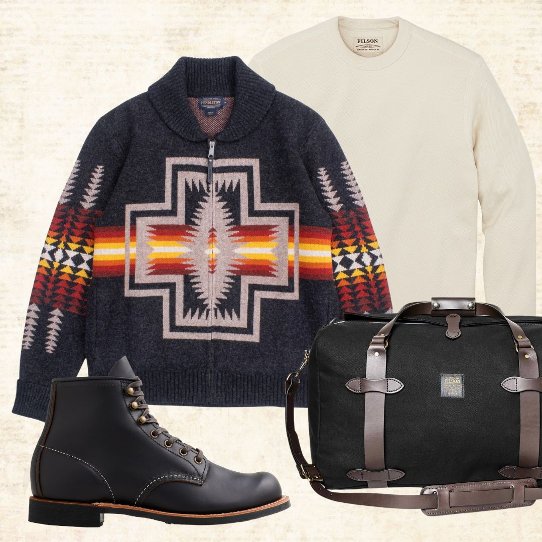 Pendleton Harding Zip Lambswool Cardigan Oxford Grey, how to style